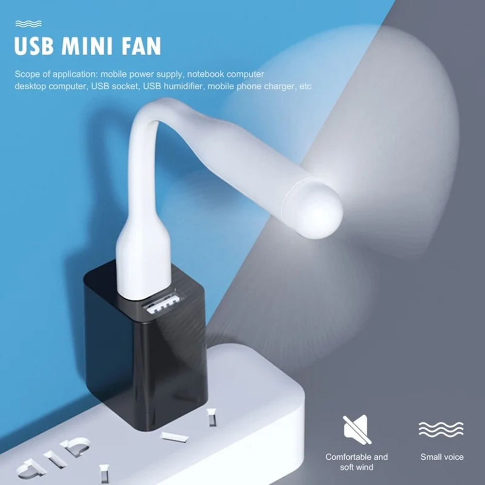 Mini wentylator USB (TUF1) - 5V - Niebieski