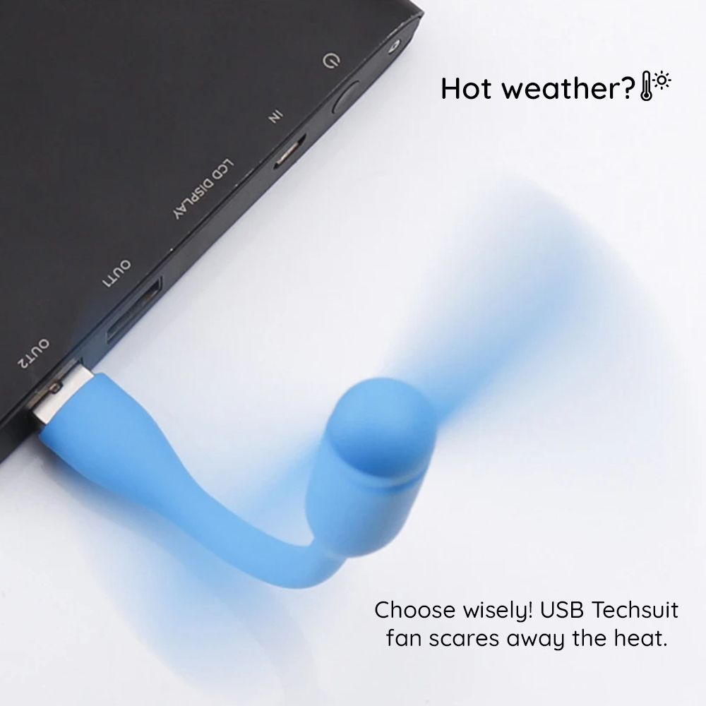 Mini wentylator USB (TUF1) - 5V - Niebieski