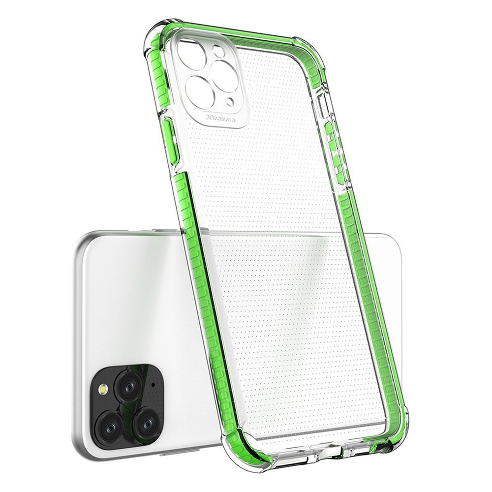 Spring Armor etui silikonowe z kolorowym brzegiem do Apple iPhone 11 Pro Max - Zielony