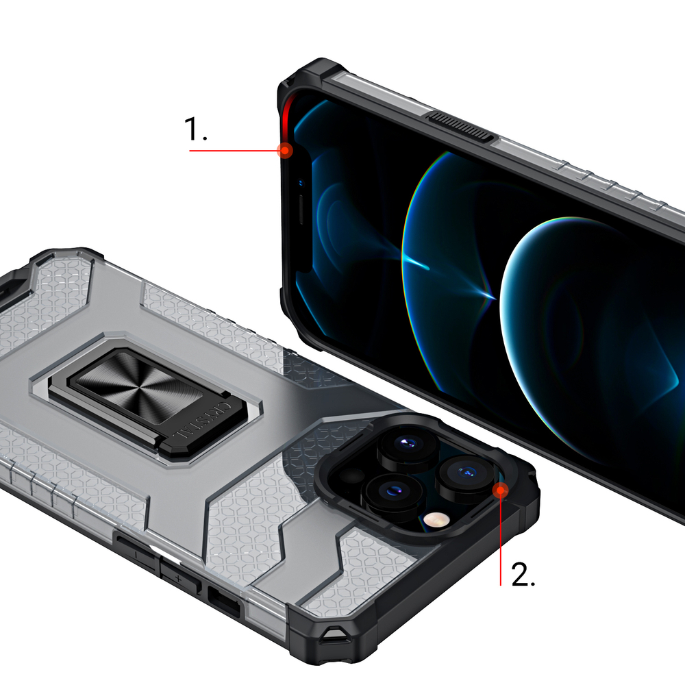 Etui Crystal Ring Case dla Apple iPhone 13 Pro Max - Czarny