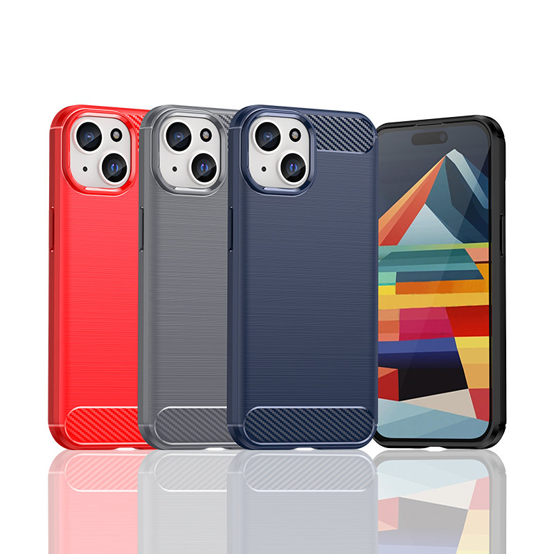 Etui Carbon Shield do Apple iPhone 15 - Granatowy