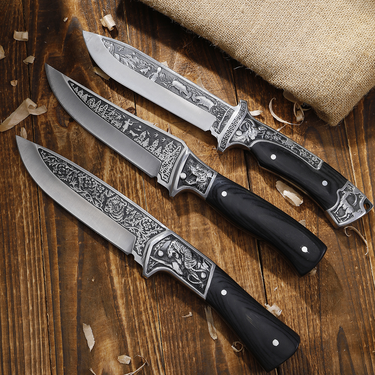 Nóż Outdoorowy KD-39395 - Czarny/Typ1