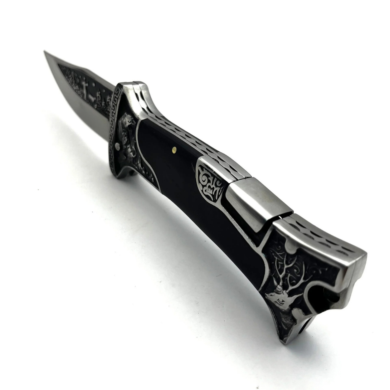Outdoorowy Nóż Składany KB3188 - Czarny / 2. Jakość