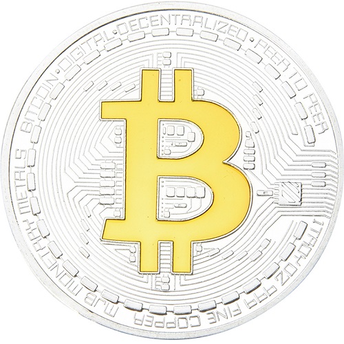 Moneta Bitcoin - Złota