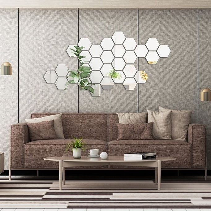 Lustrzane naklejki na ścianę - Hexagon