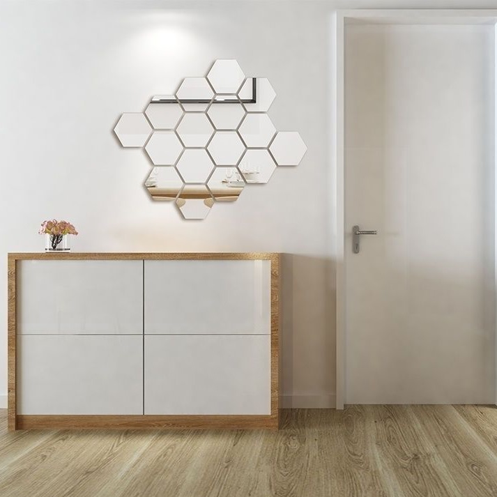 Lustrzane naklejki na ścianę - Hexagon