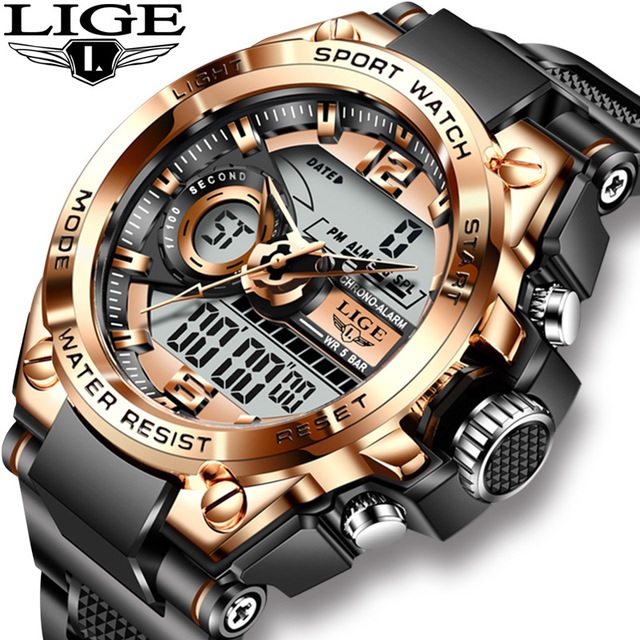 Zegarek LIGE RA-14664 - Czarny/Srebrny