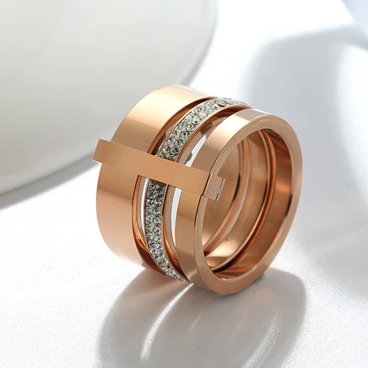 Pierścionek WI-5452 - Złoty/52mm