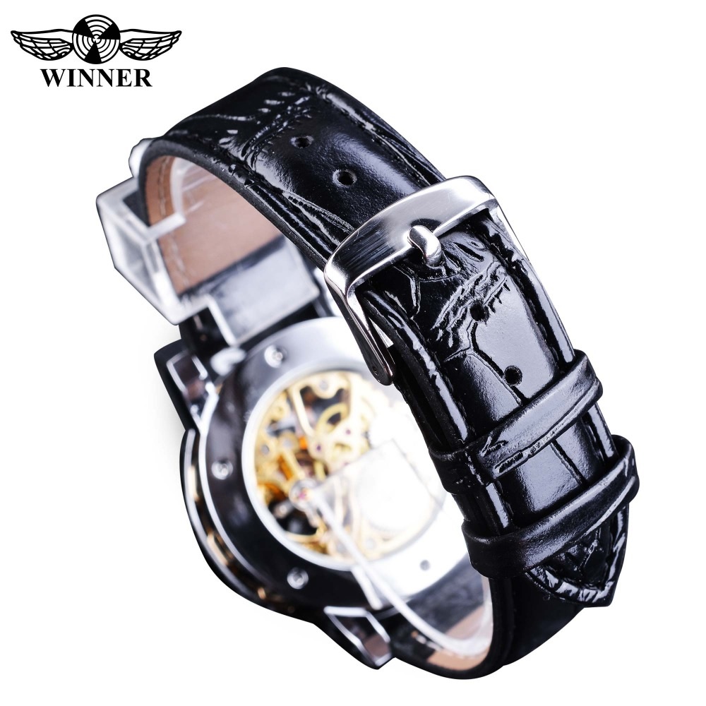Zegarek Winner RE-14455 - Czarny/Srebrny