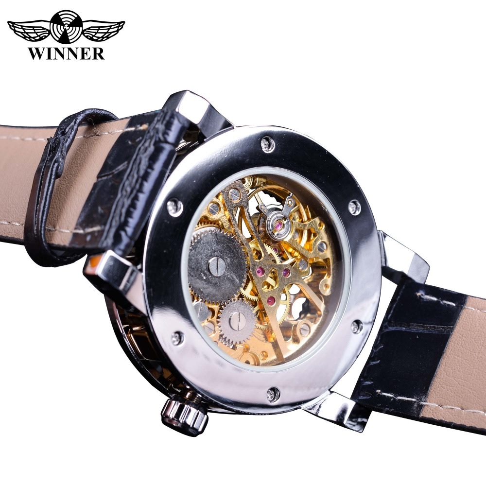 Zegarek Winner RE-14455 - Czarny/Srebrny