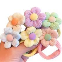 Dziecięce gumki do włosów Flower - Wielokolorowy / 6szt